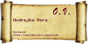 Ondrejka Vera névjegykártya